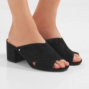 Sam Edelman Stanley Suede Crisscross Suede Sandal Black Size 8